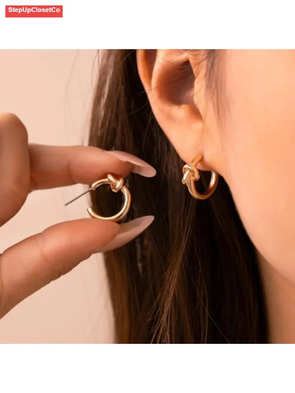 6 Pairs Textured Gold Hoop Earrings Set Chunky Statement Twisted Rope Design